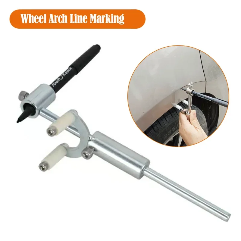 Car Wheel Eyebrow Parallel Scriber Sheet Metal Dent Repair Tool Stainless Steel Material 0-20cm Adjustable Portable and Durable