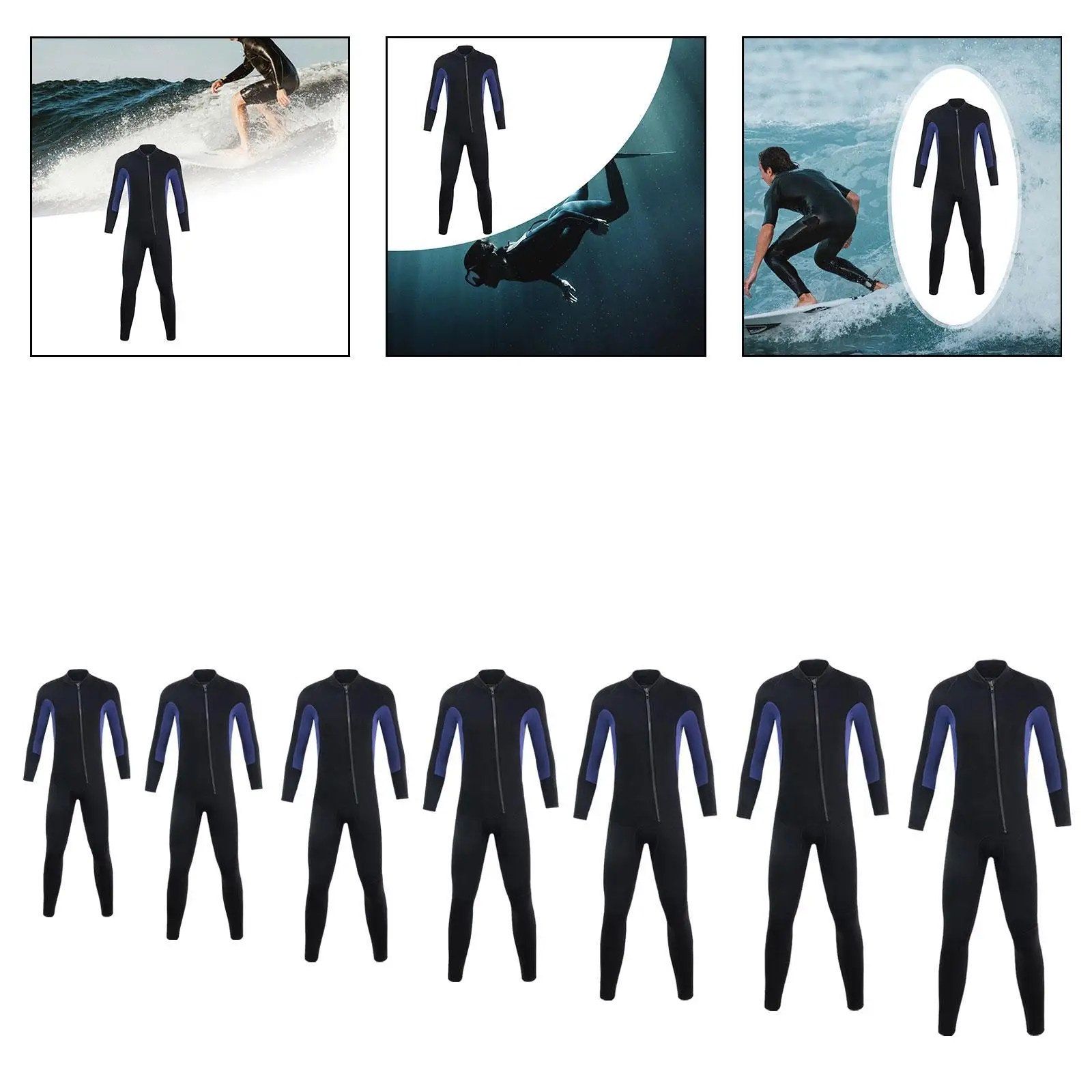 

Men Wetsuit Full Body 3mm Neoprene Soft for Body Boarding Surfing Underwater