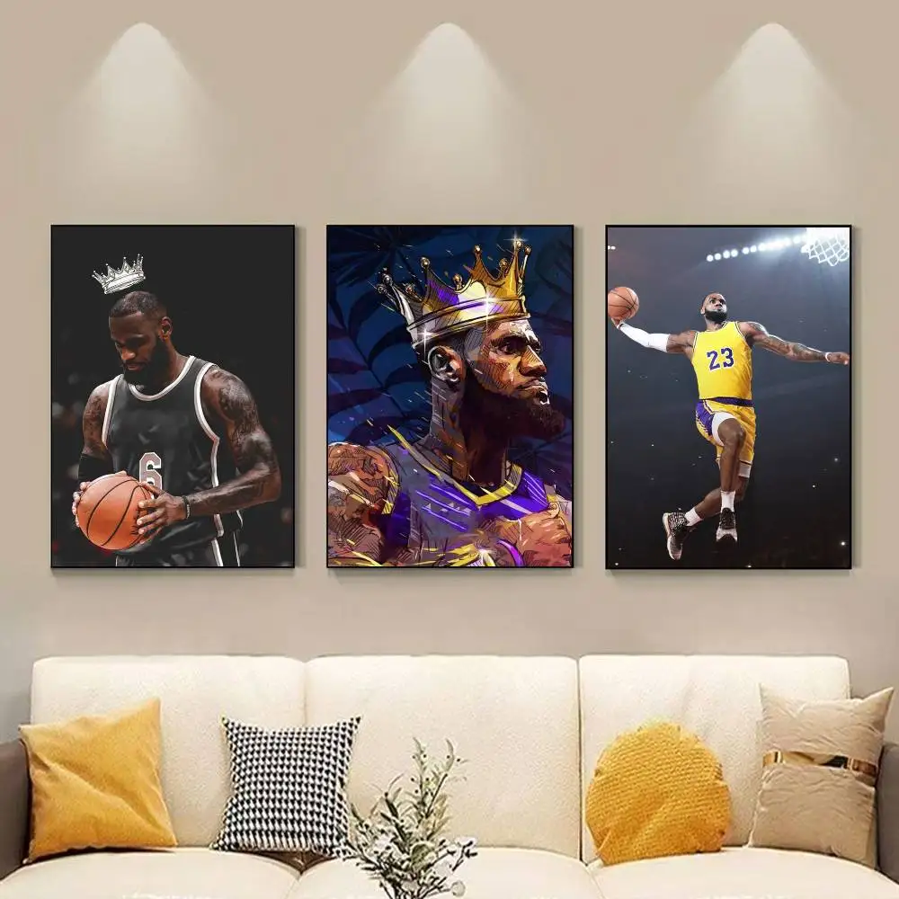 Basketball J-James Le-Bron 23 Poster Versatile HD Waterproof Wall Art Self-Adhesive Decor for Any Space Ideal Gift