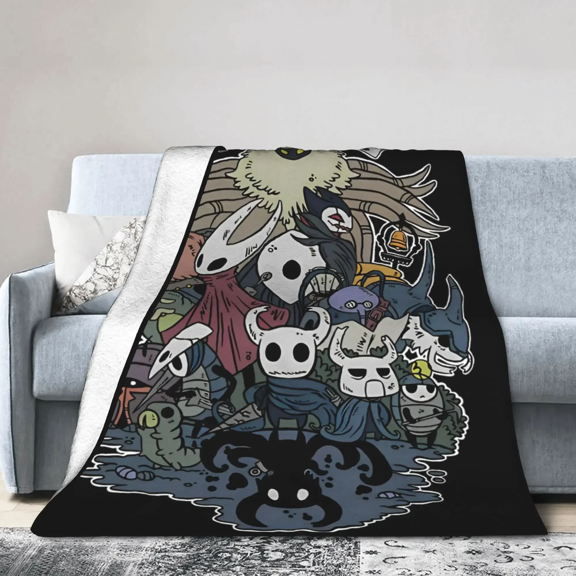 

Забавное плюшевое одеяло в стиле Hollow Knight, легкое одеяло с мультяшным аниме-принтом xcm для дома