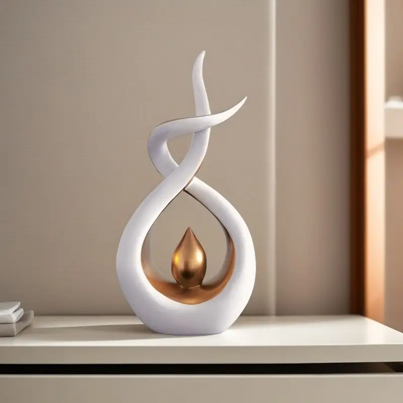 xx-Modern Fengshui Sculpture Decoration Items Opening Gifts Home Room Table Statue Accessories Office Furnishing Ornaments Art