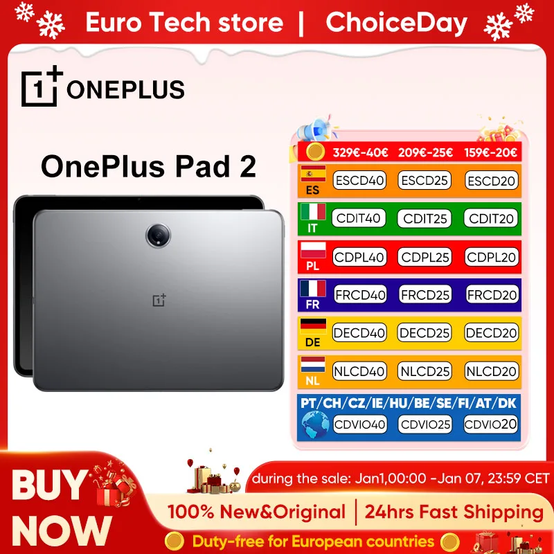 OnePlus Pad 2 Snapdragon 8 Gen 3 16GB + 512GB Stroage 12.1 ''144Hz �cran 67W SUPERVOOC 13MP cam�ra OS 14.1 2024 Pad Android