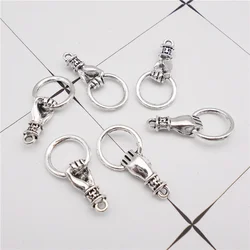 20PCS Antique Silver Color Hand Circle Charms Zinc Alloy Pendant Necklace Bracelet Handmade Jewelry Accessory