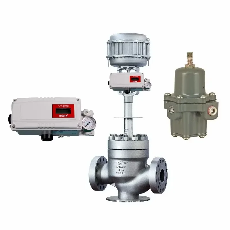 Flow Control Valve with Rotork YTC Smart Digital  YT-3700 YT-3300 and Fisher 67CFR Filter Regulator
