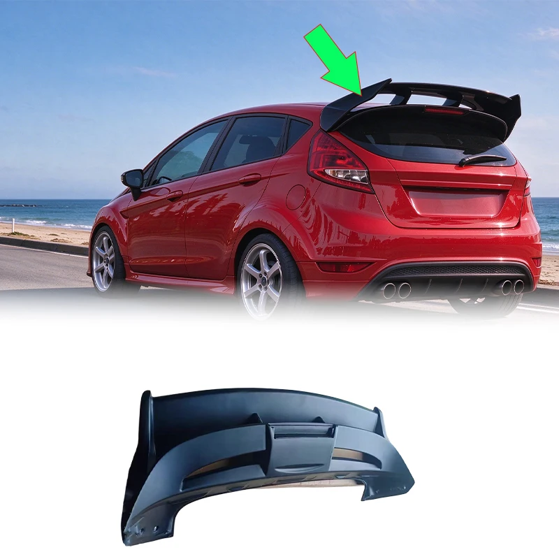 For Ford Fiesta 2009-2013 Roof Spoiler Wing Car Exterior Body Kit Performance Styling Rear Roof Aerodynamic Modification Replace