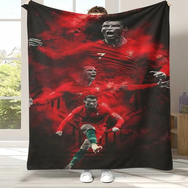 CR7 Ronaldo Cristiano Soccer Football Legend Theme Flannel Throw Blanket,Cozy Warm Blanket for Bed,Sofa,Living Room,Home Decor