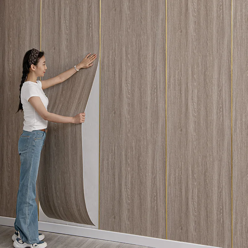 60x300cm Roll Self-adhesive 3D Wall Stickers Wood Grain Waterproof Peel and Stick for Countertop Bedroom Living Room Home DIY