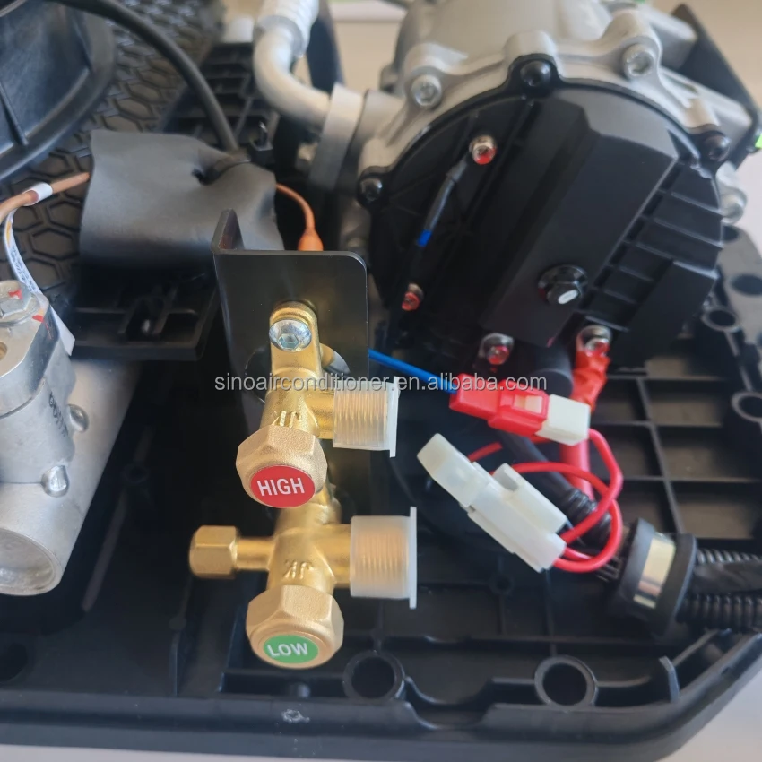 جودة عالية 24 فولت تيار مستمر وقوف السيارات الكهربائية برودة 12 فولت جرار تكييف الهواء لنظام شاحنة فان الكابينة التيار المتناوب