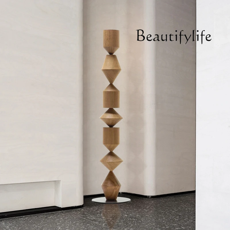 

Hotel model room wood carving floor ornaments sales office soft decoration entrance decoration vertical height art sculpture