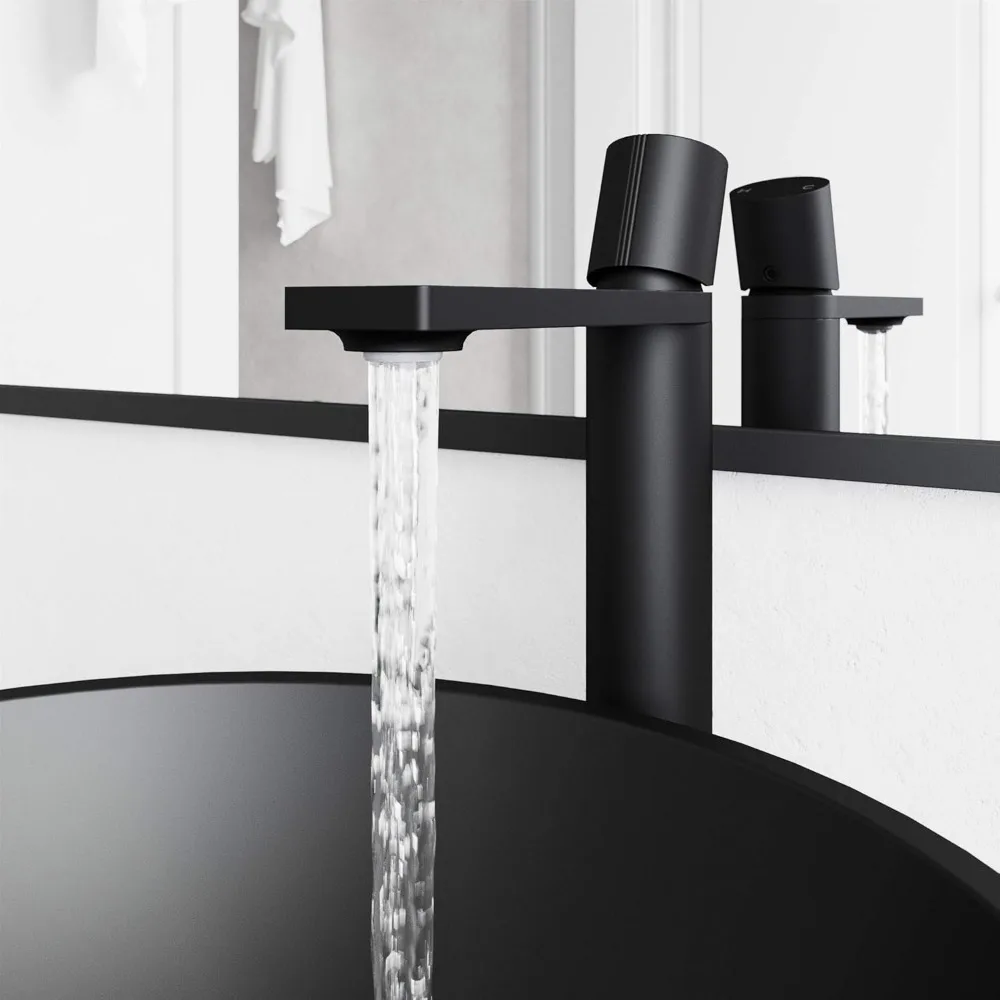 12 Inch Matte Black Single Handle Vessel Bathroom Faucet with Single-Hole Installation Option for Modern Style