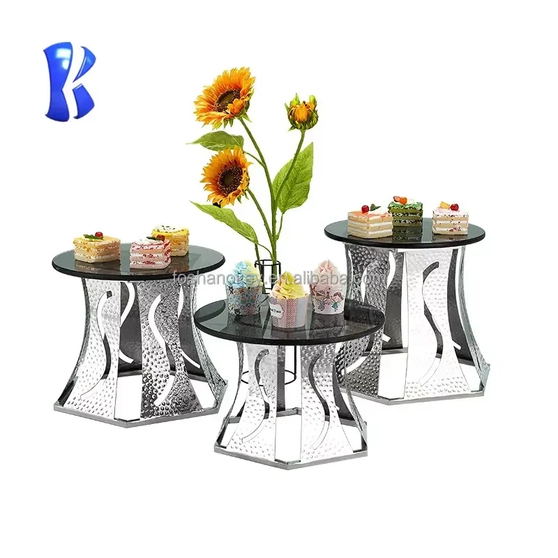 Luxury Stainless Steel Triple Tier Cake Stand Buffet Display Rack for Wedding Party Dessert Table Fast Shipping Elegant