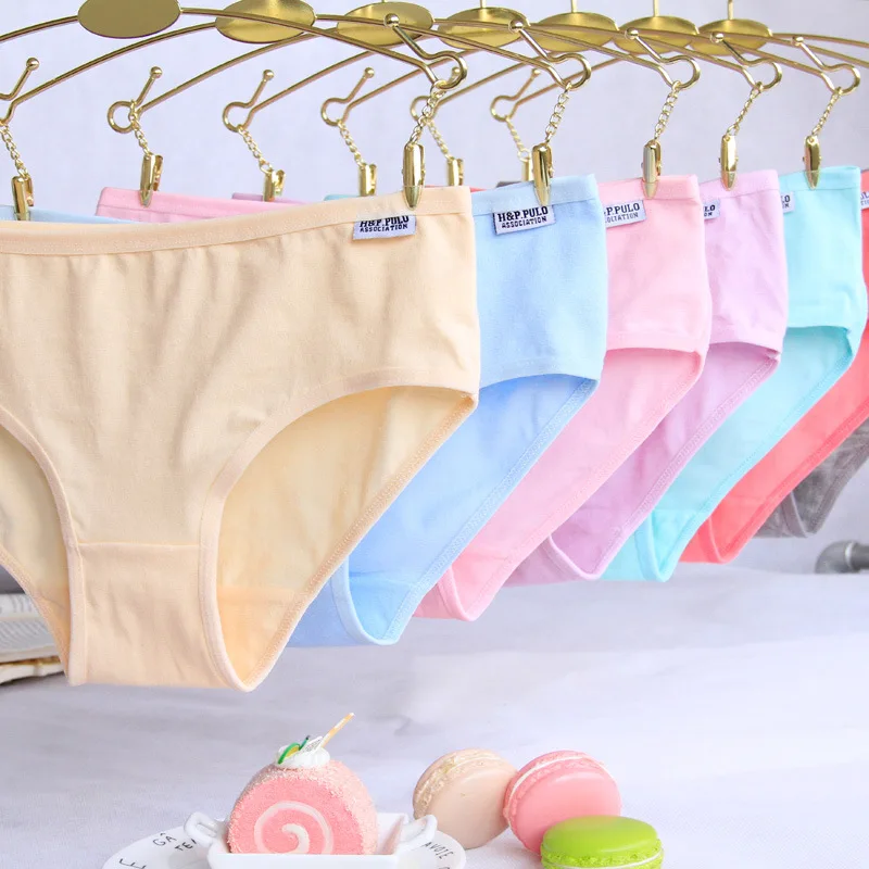 4 pz/lotto slip per ragazze mutandine intimo per adolescenti in cotone Little Toddler 8-14Y