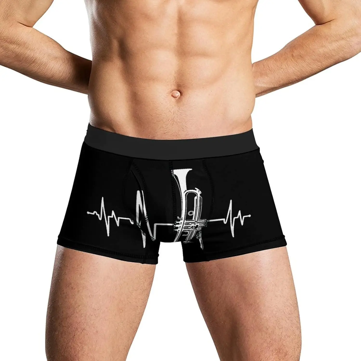 

Calzoncillos Tipo Bóxer Para Hombre, Diseño De Trompeta, Latido Del Corazón, Ropa Interior Suave Estampada