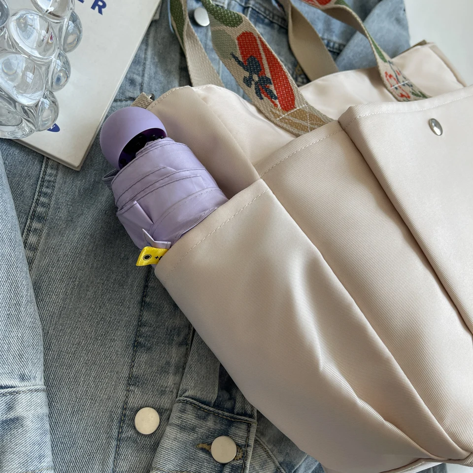 Brand High Quality Cotton Fabric Handbags For Women Korea Style Cloth Casual Totes Classic Simple Solid Packages Leisure Bags