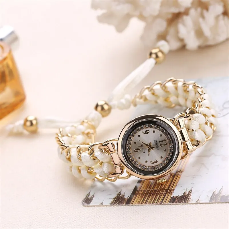 2023 Fashion Women Watches Knitting Rope Chain Winding Analog Quartz Wrist Watch Simple Ladies Casual Clock Relogio Feminino