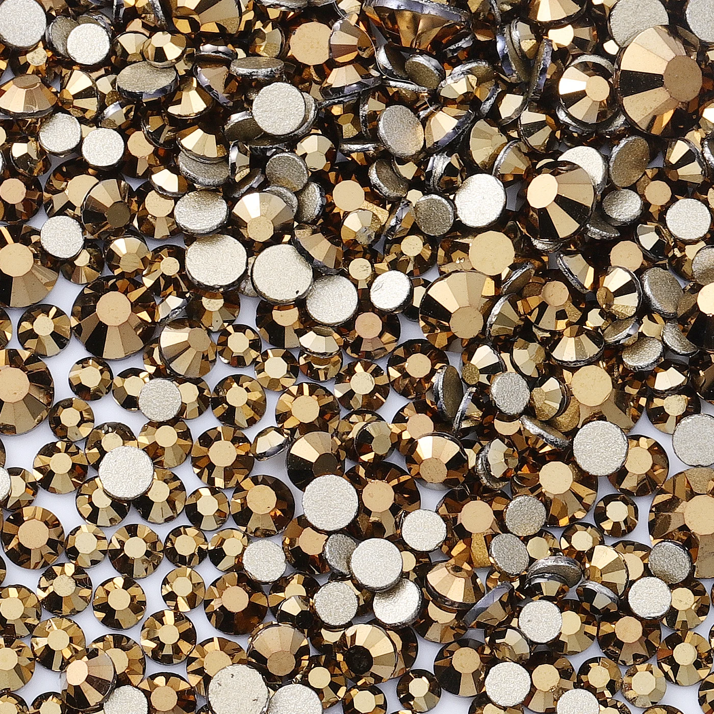 

2880 шт. разные размеры SS4-SS20 прозрачные хрустальные стразы без горячей фиксации золотые блестящие камни с плоской задней частью поделки для дизайна ногтей украшения «сделай сам»