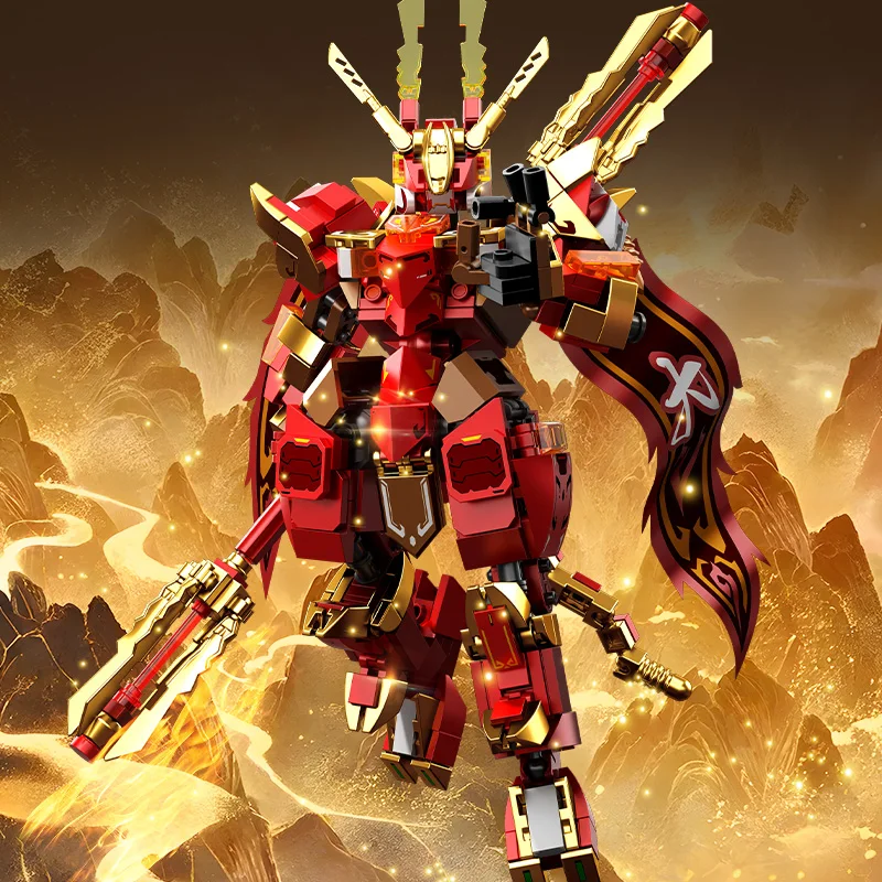 SEMBO BLOCK Serie Meccanica Monkey King Kit Modello Trasformante Mecha Building Blocks MOC Assemblaggio Mattoni Ornamento Ragazzo Giocattolo