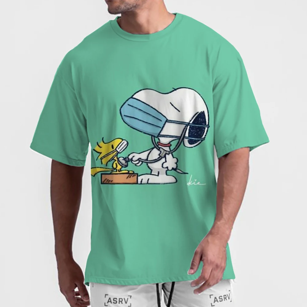 Mężczyźni Kobiety Peanuts Snoopy Flying Ace T Shirt 3D Odzież Nowość Koszulki z krótkim rękawem Crew Neck Graficzna koszulka dziecięca ﻿