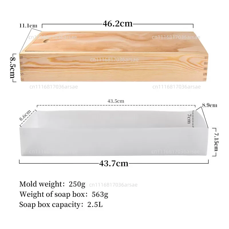 Silicone Soap Mold With Wooden Box & Lid, Rectangle Toast Shape DIY Cold Process Soap Making Tray
