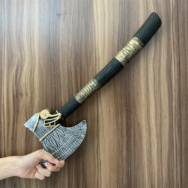 Axe 1:1 Primitive Man Axe Cosplay Chaos Rune Blade War Tomahawk Tool Weapons Sacrifice Role Prop Beast Carnival Safety PU Model