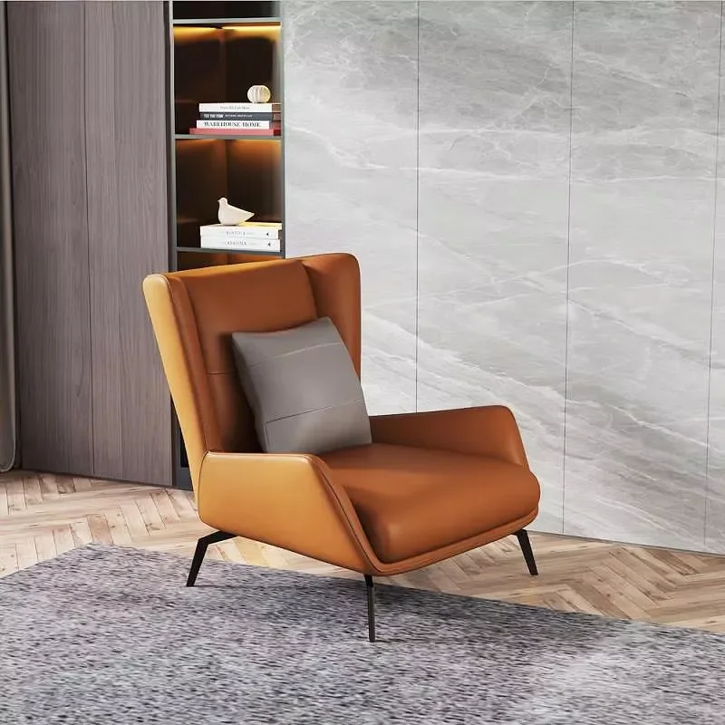 Modern Minimalist Living Room Microfiber Leather Single Arm Lounge Sofa Chair