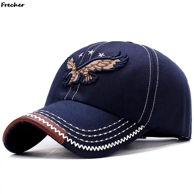 American Fashion Visors Hats Eagle Embroidery Golf Cap Unisex Washed Jeans Sports Caps Cool Adjustable Hip Hop Snapback Hat