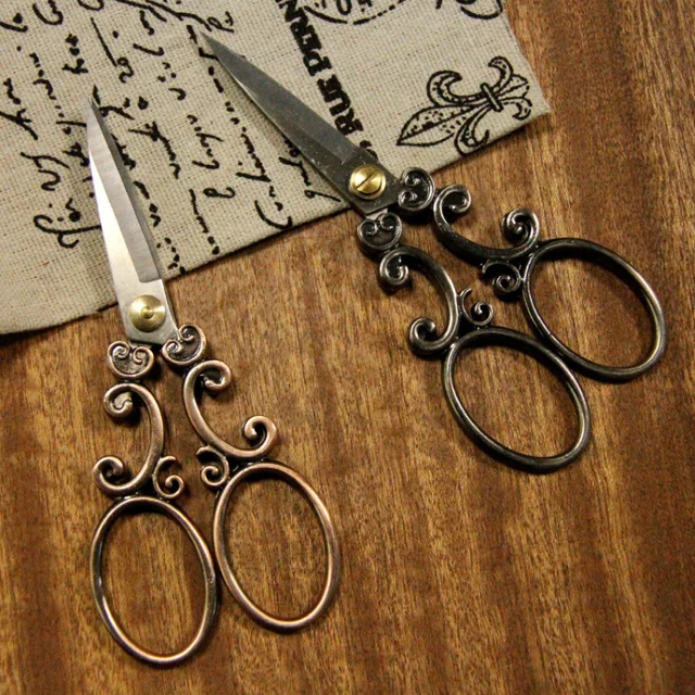 1szt Vintage European Style Needlework Embroidery Scissors DIY Handmade Classical Scissors Akcesoria do szycia