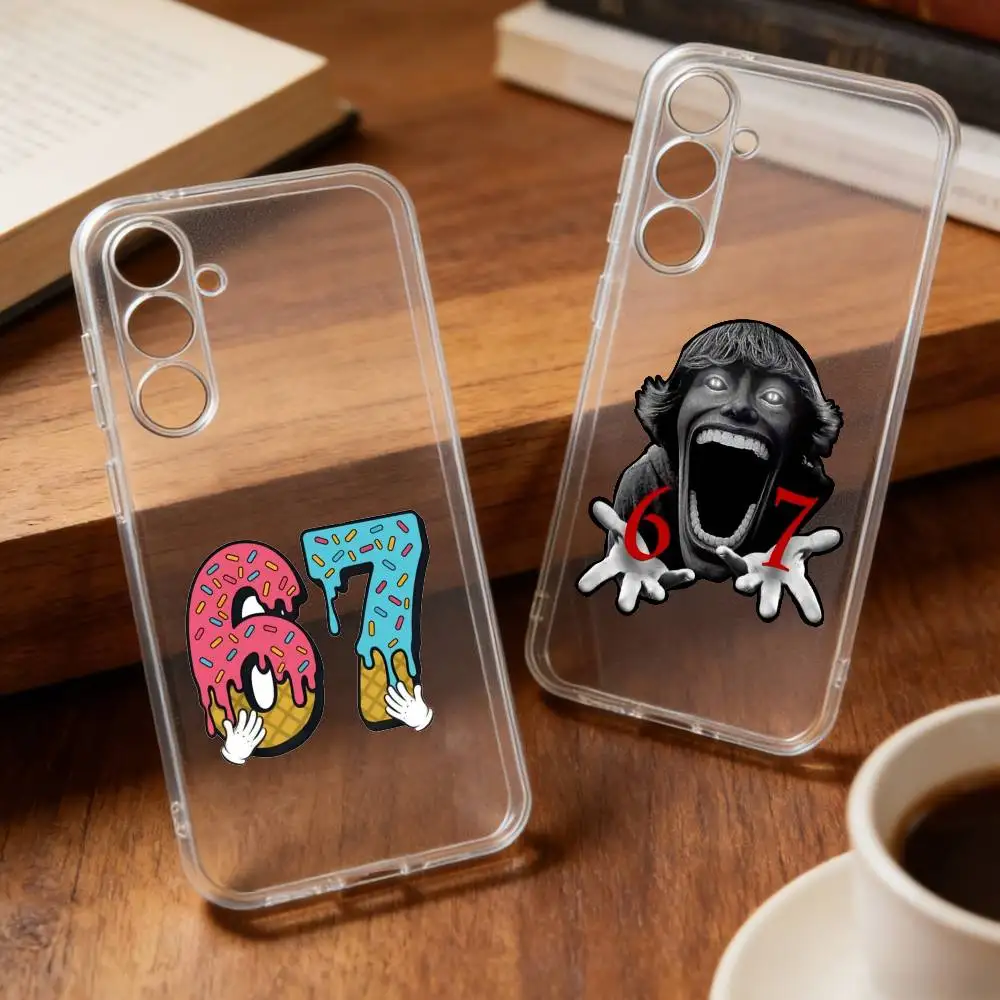 

67 S-SIX-X S-SEVEN-N art phone Case For Samsung S25,24,21,22,23,30,Ultra,20,Plus,Fe,Lite,Note Transparent Cover