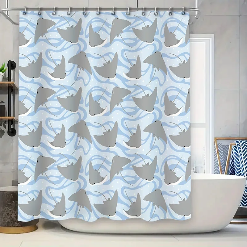 

Ocean Whale Shark Shower Curtain Blue Sea Life Waterproof Bathroom Decor Nature Backdrop Beach Themed Home Decor Coastal Vibes