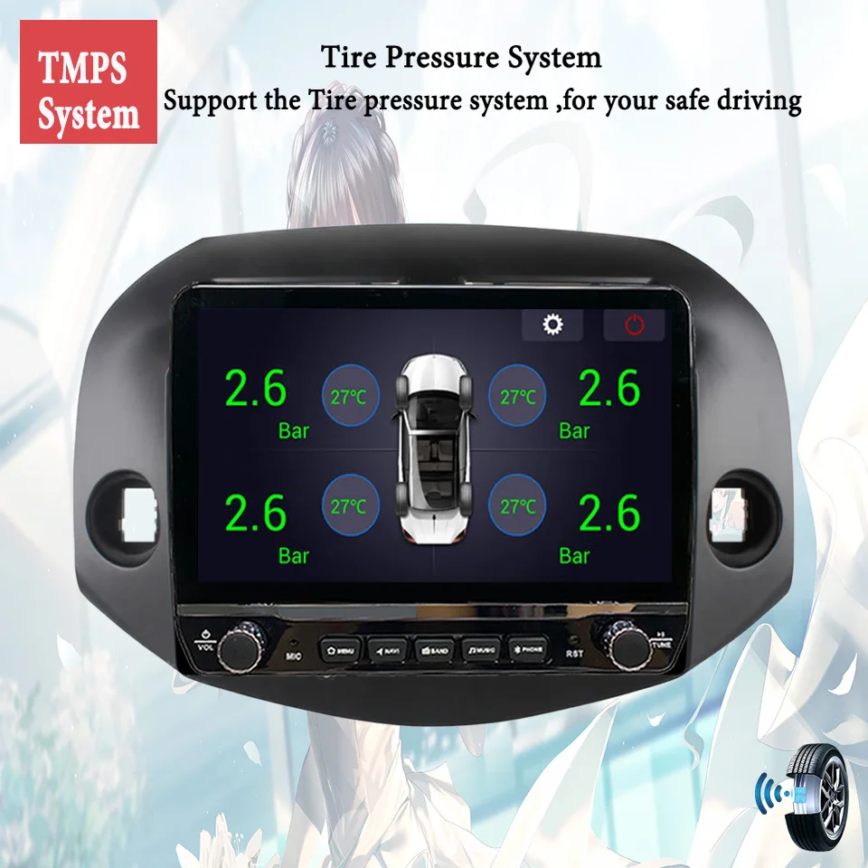 راديو السيارة نظام تحديد المواقع نافي مراقب لتويوتا راف 4 RAV4 2005 - 2012 Autoradio مشغل موسيقى الفيديو رئيس وحدة مسجل شرائط Carplay 4G Sim