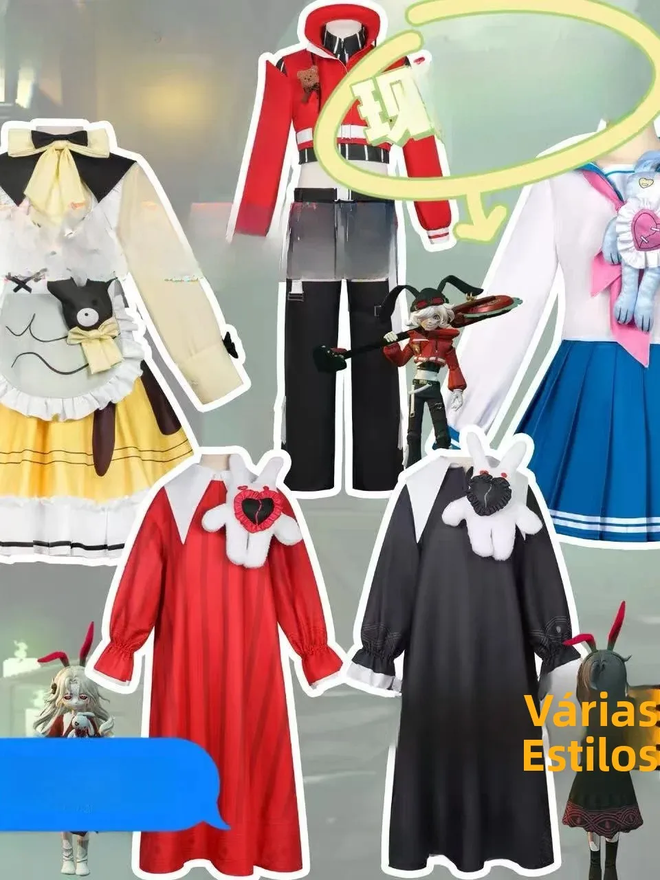 Vestido de Cosplay Lolita Egg Party com Manga Longa para Meninas, Estudantes, Adultos e Crianças, Roupas de Cosplay de Segund...