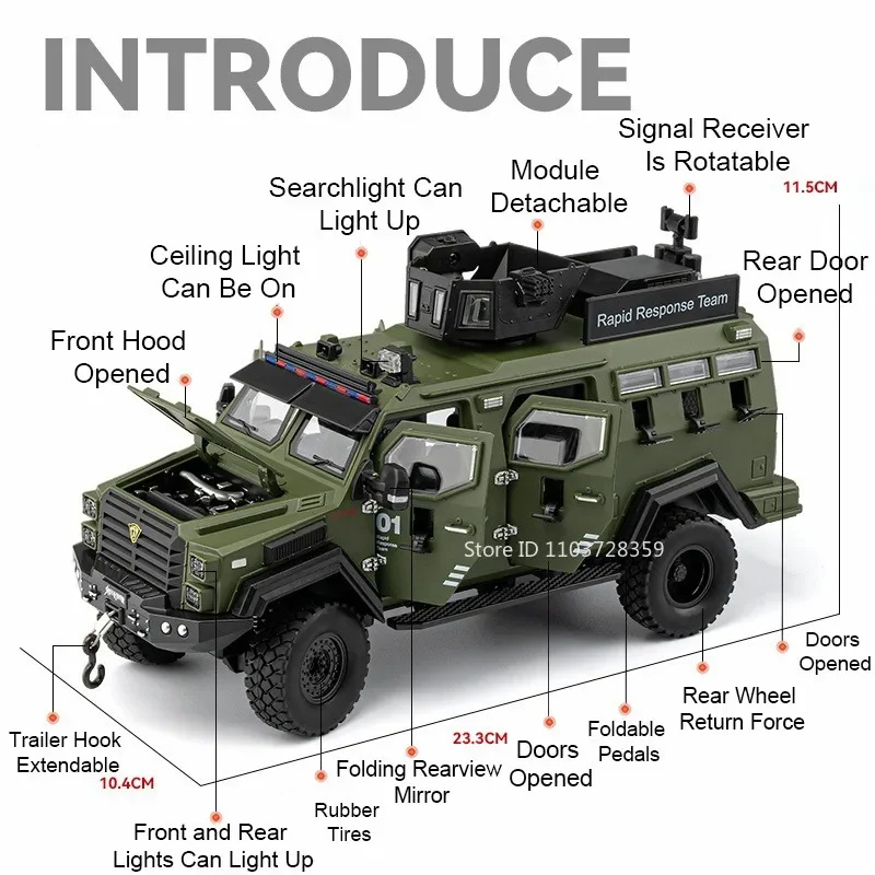 1:24 Spinosaurus Sabertooth Armored Vehicle Model Toys Alloy Diecast Sound Light Doors Opened Pull Back for Boys Festival Gifts