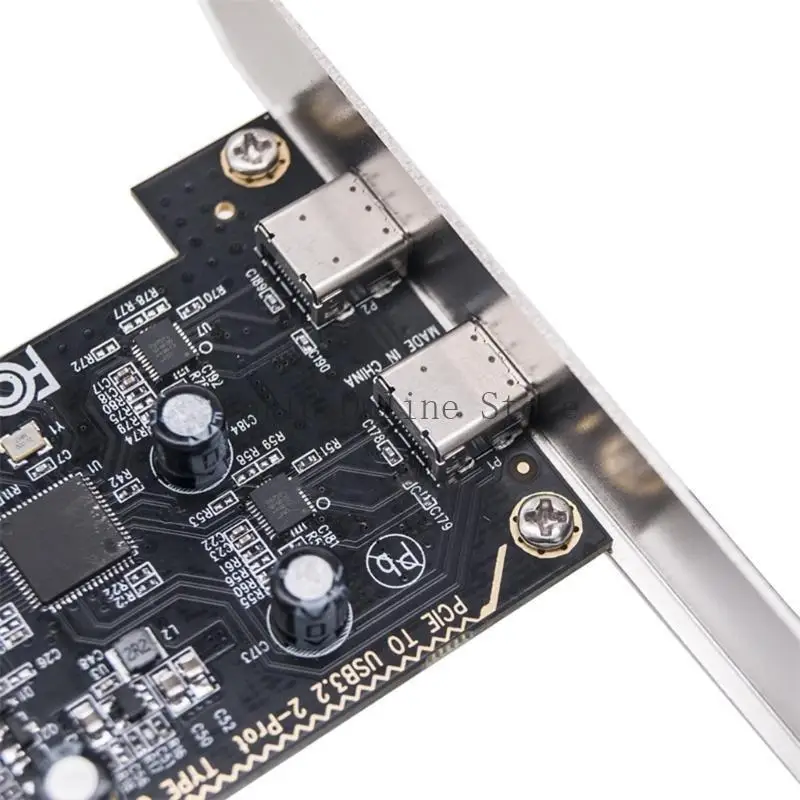 PCIE TO 2 PORT TYPE C USB 3.2 Gen1 5 Гбит / с. Преобразование карты ASM1042 Чип для настольного PCIE, чтобы двойной тип C Card