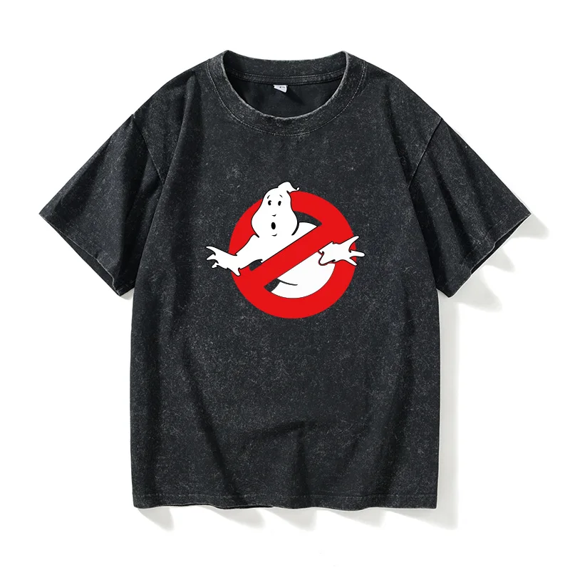 

Футболка Ghosusters Ghost Prohibition Symbol с коротким рукавом, молодежная, модная, хлопковая, с круглым вырезом, летняя.
