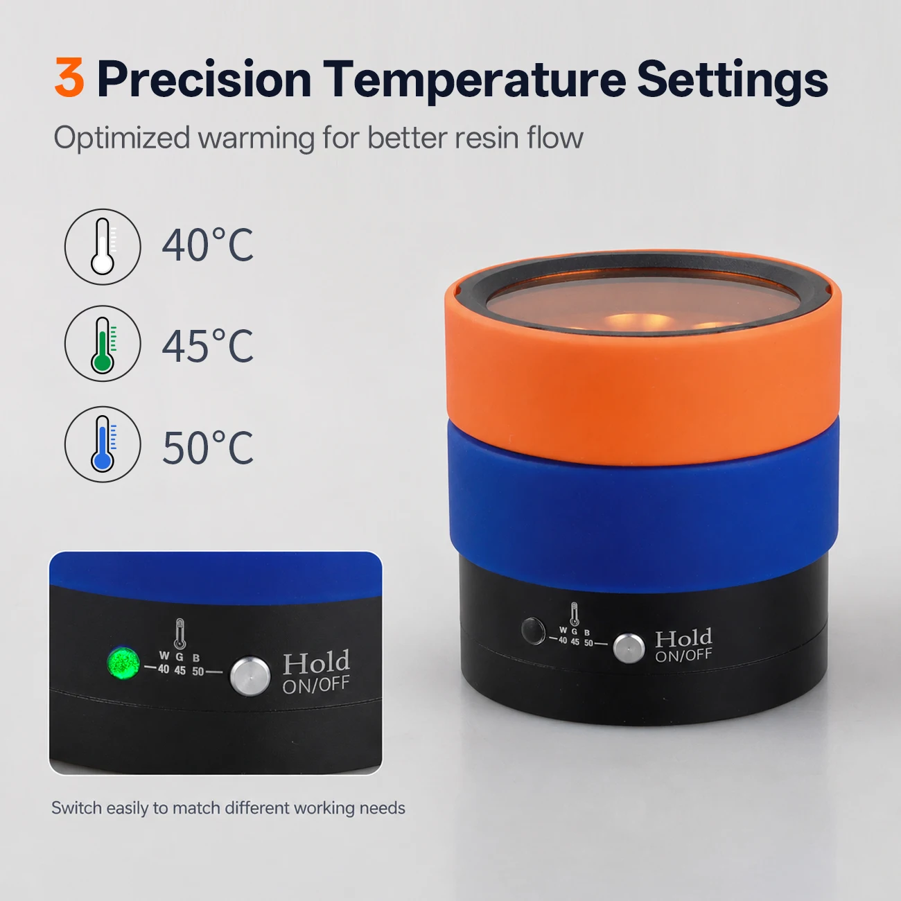 Dental Composite Heater 3 Temperature Control Resin Softener Heater Cover for Resin Heater Dentist Tools 7-Hole Softener