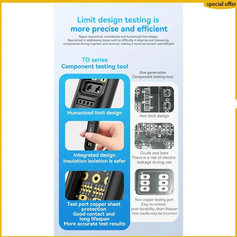 

A50I Awgem,TO2 Multi-Functional Optocoupler Tester Transistor Tester For NMOS/PMOS Tube PNP/NPN Triode Transistor For IGBT/431 T