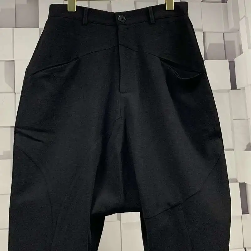 Men's Spring Loose Fashion Versatile Brand Korean S Autumn And Leggings Hairstylist Elastic Black Crotch Pants