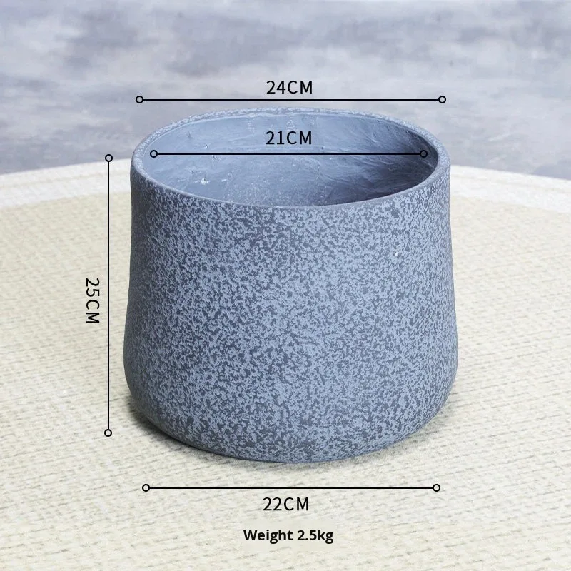 Nordic cement retro flower pot, suitable for indoor living room and shopping mall floors, large diameter and large size green