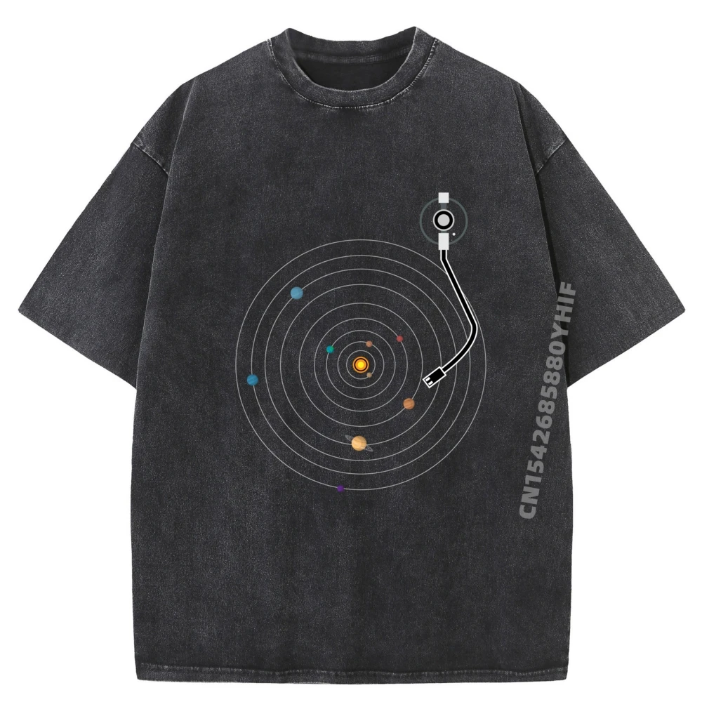 

Космос DJ Galaxy Universe Солнечная система Музыка проигрывателя EDM Графические рубашки Мужские забавные потертые мужские футболки Camiseta