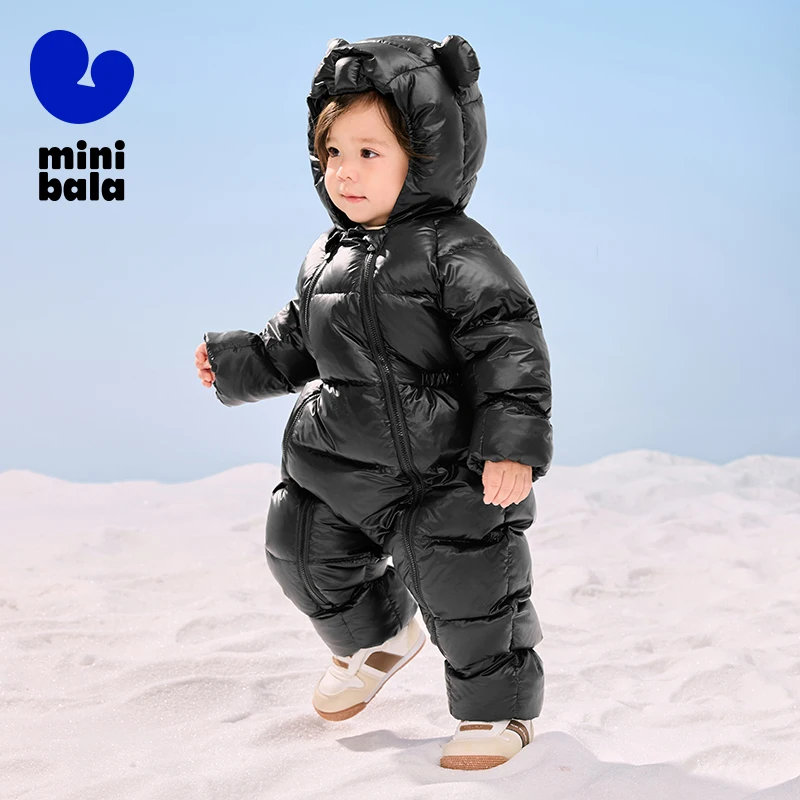 Mini Bala Down Jumpsuit for Boys and Girls Babies 2024 Winter New Product