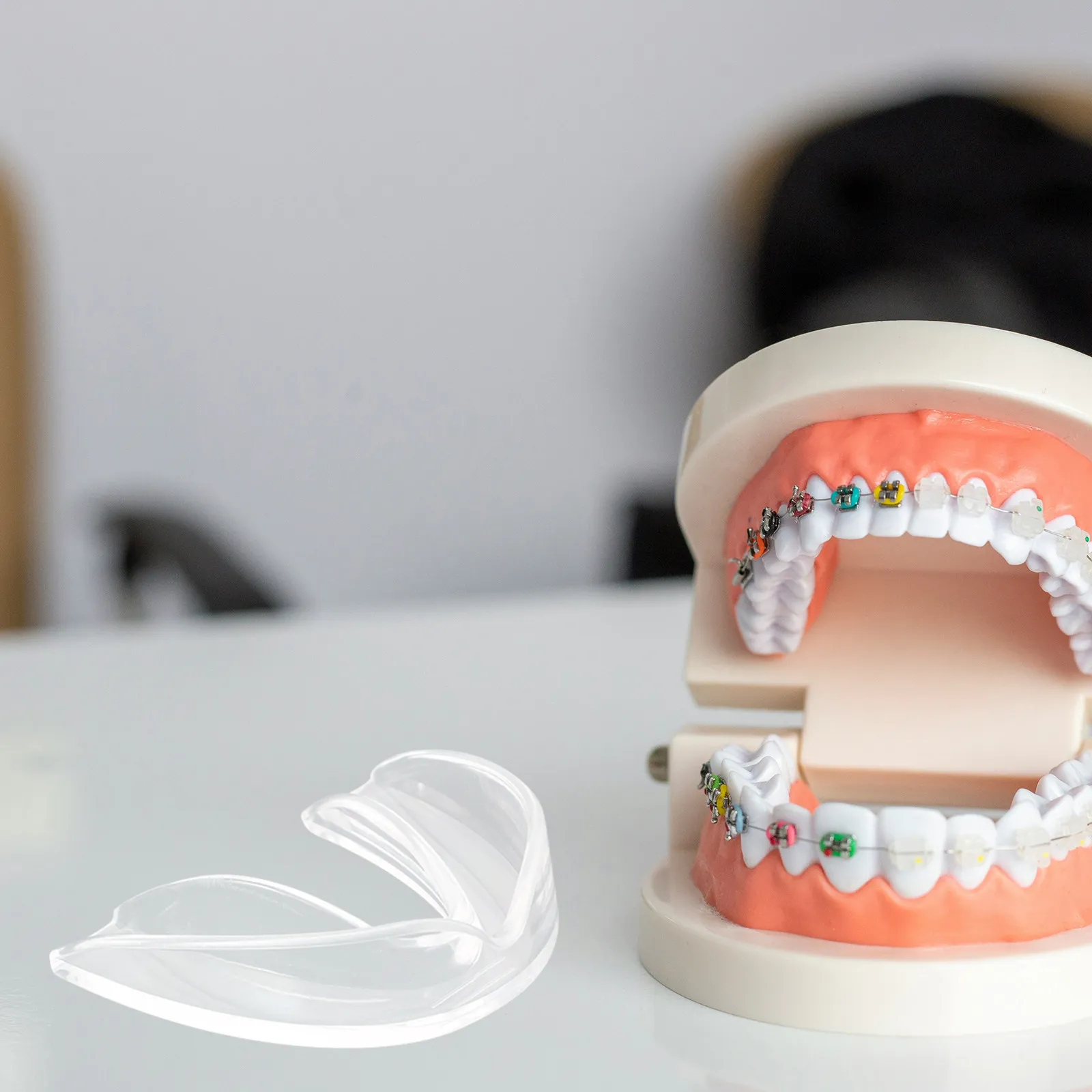 2Pcs Transparent Eva Anti-Grinding Mouth Guards Soft Thermoplastic Sports Teeth Protector Boxing Karate Football Basketball