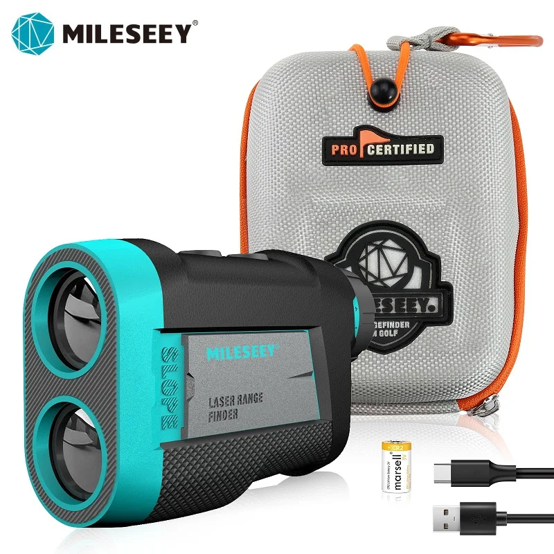 mileseey medidor de distancia golf laser rangefinder inclinacao vibracao magnetico recarregavel caca golf pf260 600m 01