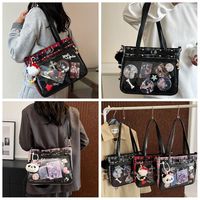 Y2K Cartoon Anime Itabag Large Capacity Lattice JK Crossbody Bag Japanese Idol Merchandise Storage Transparent Shoulder Bag
