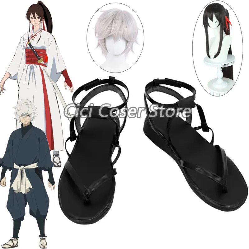 Anime Jigoku Raku Hell's Paradise Cosplay Gabimaru Shoes Wig Yamada Asaemon Sagiri Long Hair Men Women Halloween Party Cos Props