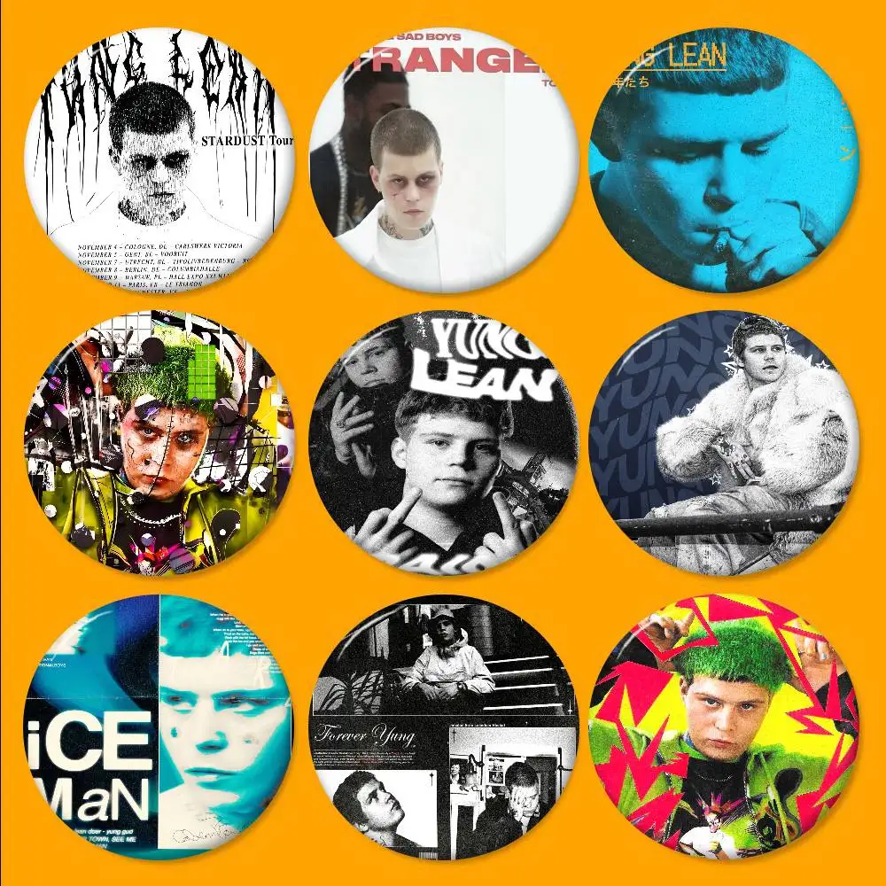 Pop Singer Yung Lean Frost God 58mm Cute Series Pins Funny Badge Interesting Cartoon Brooches Backpack Clothes Gift Accessory