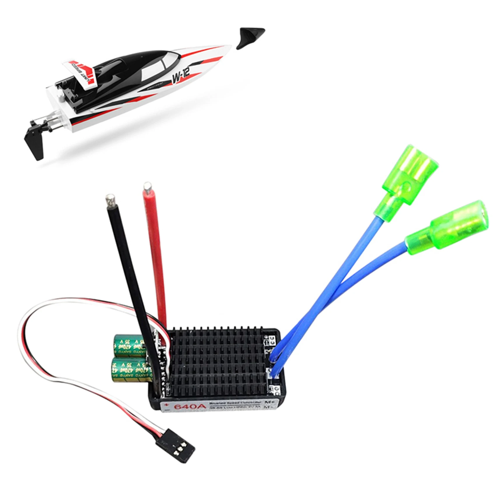 High Power 12V-24V Waterproof Bidirectional RC ESC Brush ESC for RC Car and Boat 860A