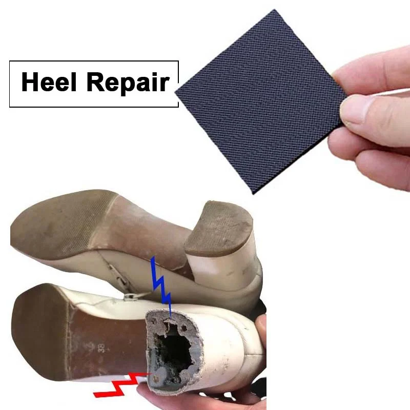 Repair Heel Soles Square Rubber Patch for Shoes Protector Women Sandals Bottom Non-slip No-Adhesive Mats Cover Replacement Sheet