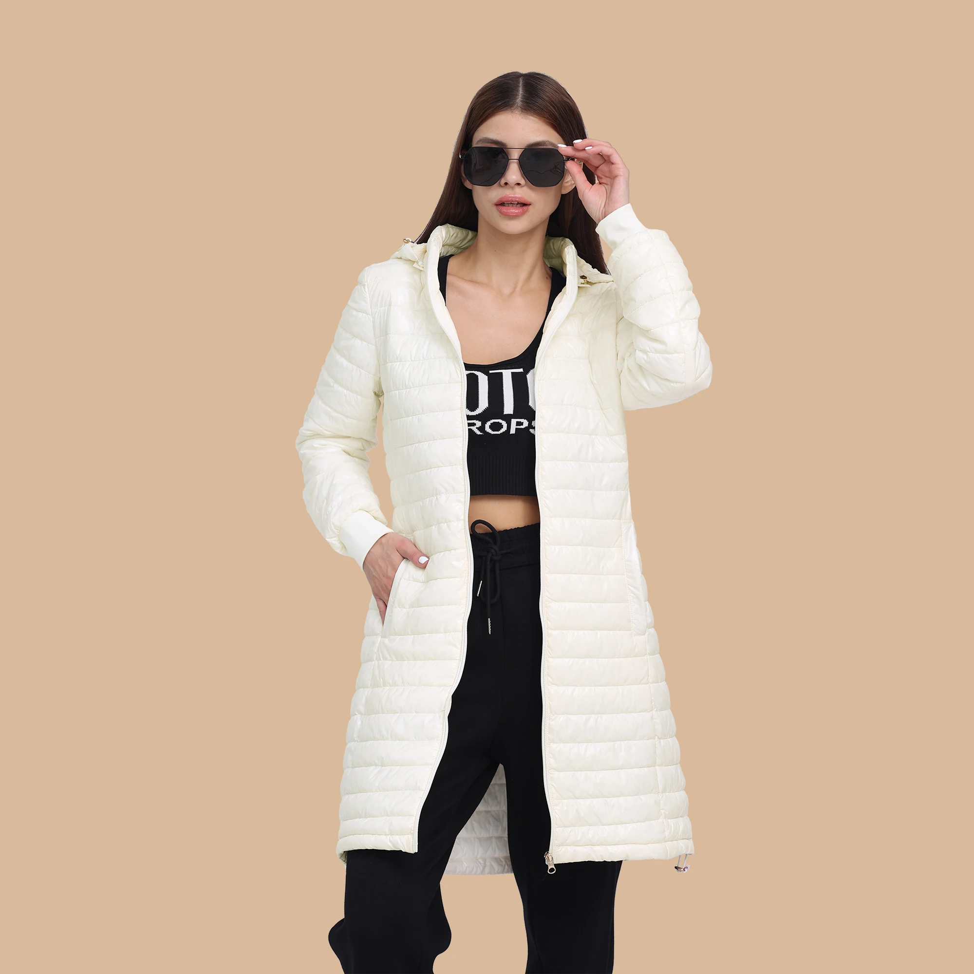 SANTELON donna lungo caldo piumino ultraleggero cappotto con cappuccio regolabile femminile inverno esterno leggero Parka portatile