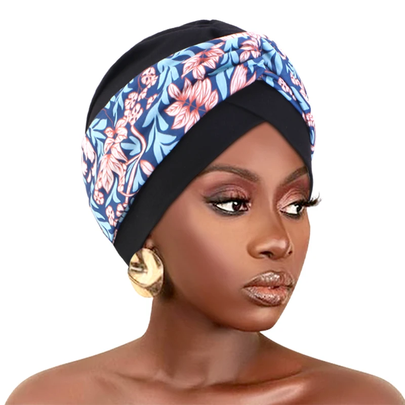 Bedruckter Kreuz-moslimischer Turban-Schal und indischer Hut, ethnisches Kopftuch, islamische innere Hijab-Kopfbedeckung für Frauen, arabischer Wickelkopftuch – Detail 7