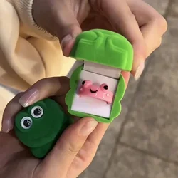 2Pcs Cute Frog Rings Polymer Clay Resin Acrylic Rings for Women Girls Animal Jewelry Kids Summer Fashion Travel Jewelry Gifts